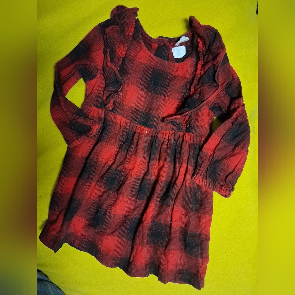 GAP Red and Black Plaid Kids Dress
